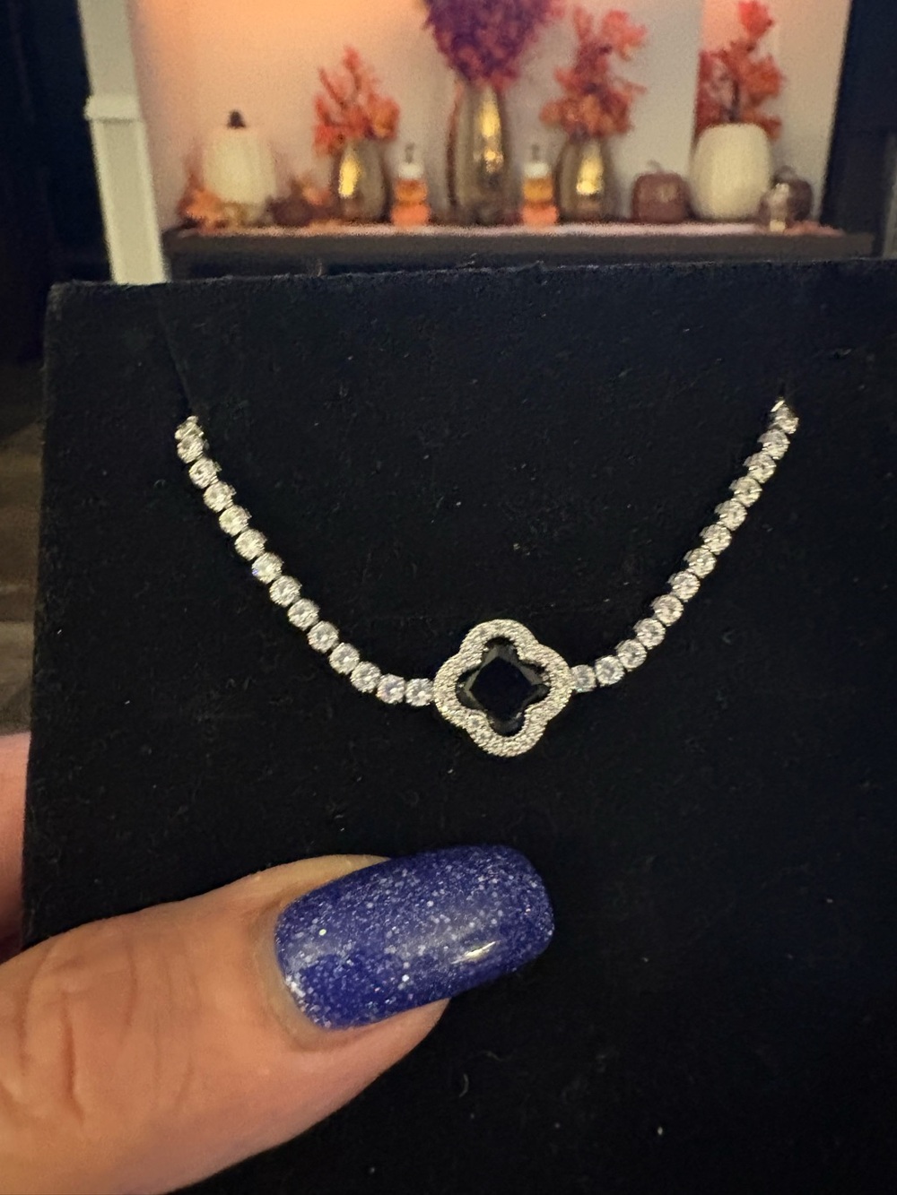 Bracelet- Tennis Bracelet Blue sapphire simulated round cut Cubic zirconia stone
